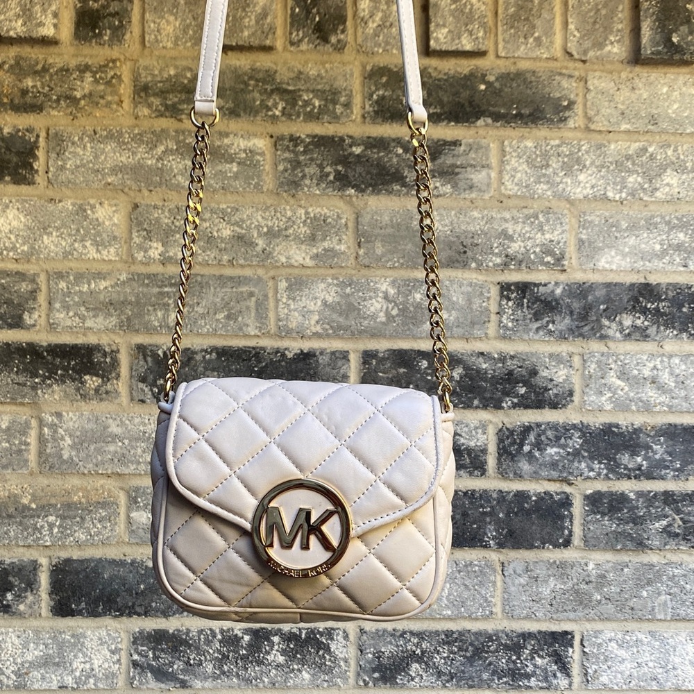 Michael Kors Quilted Beige Crossbody Bag